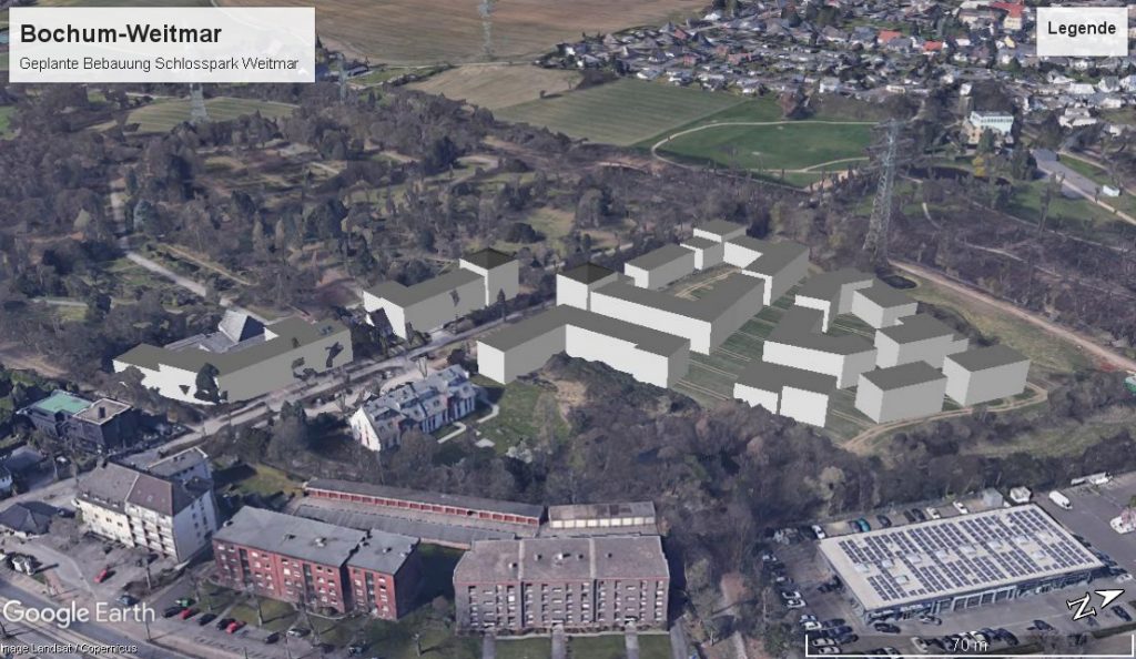 3D-Modell des Baukonzeptes am Schlosspark Bochum